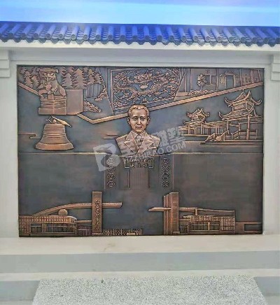 鍛銅浮雕中學(xué)文化墻壁畫紫銅黃銅定制